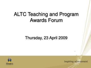 ALTC Teaching and Program Awards Forum