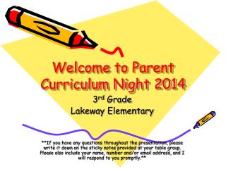 Welcome to Parent Curriculum Night 2014