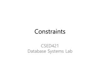 Constraints