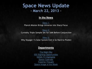 Space News Update - March 22, 2013 -
