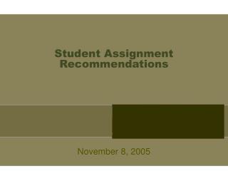 Student Assignment Recommendations