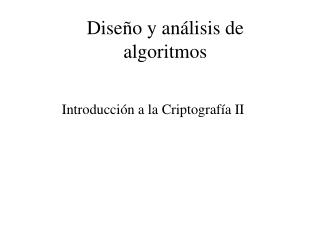 Diseño y análisis de algoritmos