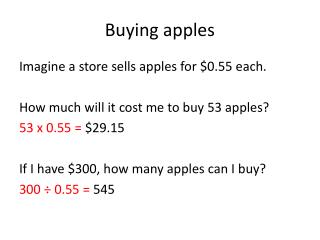 Buying apples