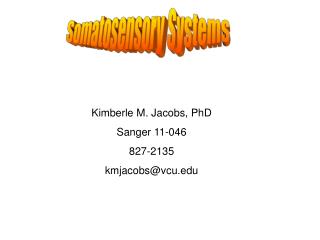 Somatosensory Systems