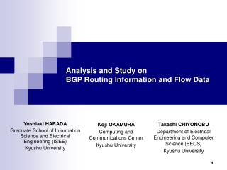 Analysis and Study on BGP Routing Information and Flow Data