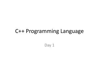 C++ Programming Language