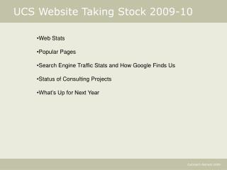 UCS Website Taking Stock 2009-10