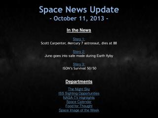 Space News Update - October 11, 2013 -