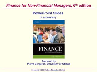 Finance for Non-Financial Managers , 6 th edition