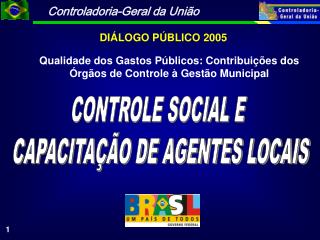 CONTROLE SOCIAL E CAPACITAÇÃO DE AGENTES LOCAIS