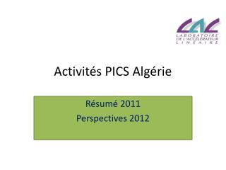 Activités PICS Algérie