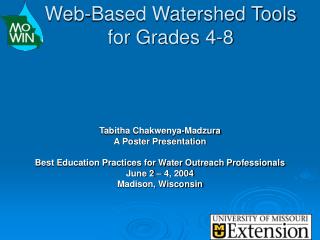 Web-Based Watershed Tools for Grades 4-8