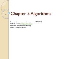 Chapter 5 Algorithms