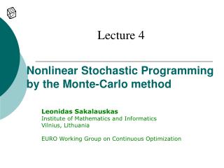 Nonlinear Stochastic Programming by the Monte-Carlo method