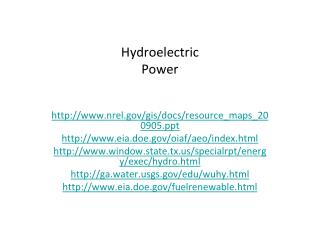 Hydroelectric Power