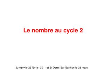 Le nombre au cycle 2