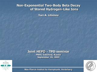 Non-Exponential Two-Body Beta Decay of Stored Hydrogen-Like Ions