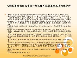 人類抗單純泡疹病毒第一型抗體片段的產生及其特性分析