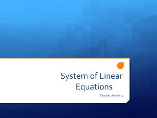 System of Linear Equations