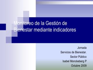 Monitoreo de la Gestión de Bienestar mediante indicadores