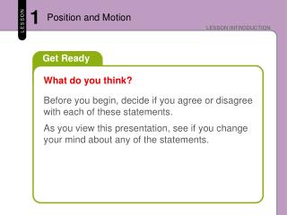 Position and Motion