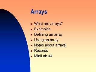 Arrays