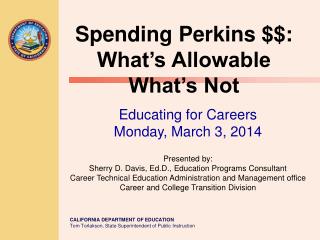 Spending Perkins $$: What’s Allowable What’s Not