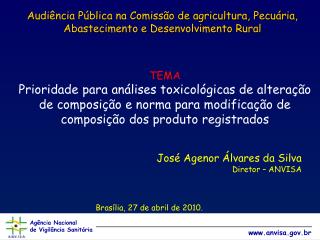 Audiência Pública na Comissão de agricultura, Pecuária, Abastecimento e Desenvolvimento Rural