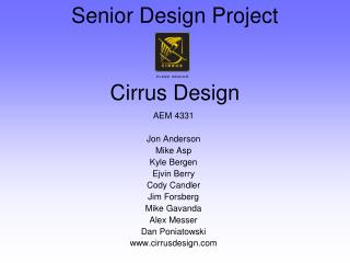 Senior Design Project Cirrus Design