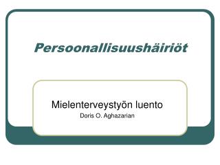 Persoonallisuushäiriöt