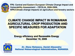 Dr. Elena Mateescu, Daniel Alexandru National Meteorological Administration, ROMANIA