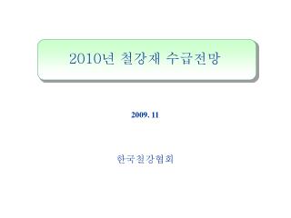 2010 년 철강재 수급전망