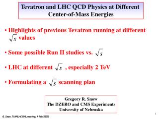 Tevatron and LHC QCD Physics at Different Center-of-Mass Energies