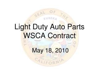 Light Duty Auto Parts WSCA Contract