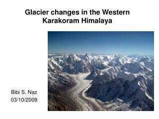 Glacier changes in the Western Karakoram Himalaya