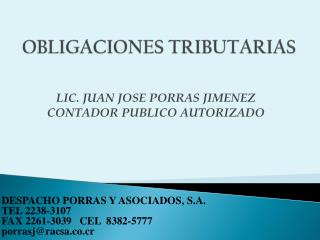 OBLIGACIONES TRIBUTARIAS