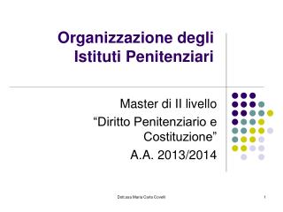 Organizzazione degli Istituti Penitenziari