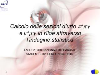 Calcolo delle sezioni d’urto π + π - γ e μ + μ - γ in Kloe attraverso l’indagine statistica