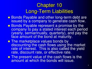 Chapter 10 Long-Term Liabilities