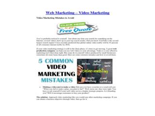 Web Marketing – Video Marketing