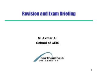 Revision and Exam Briefing