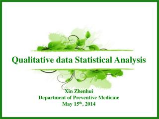 Qualitative data Statistical Analysis