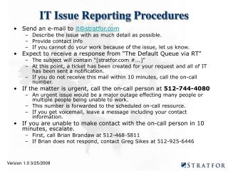 IT Issue Reporting Procedures