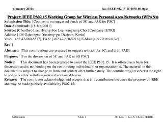 Project: IEEE P802.15 Working Group for Wireless Personal Area Networks (WPANs)