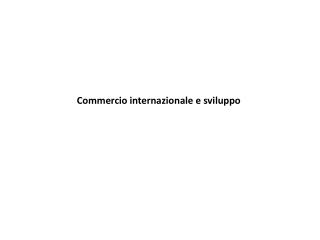 Commercio internazionale e sviluppo