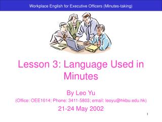 Lesson 3: Language Used in Minutes