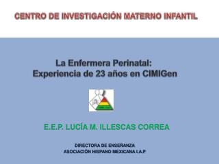DIRECTORA DE ENSEÑANZA ASOCIACIÓN HISPANO MEXICANA I.A.P