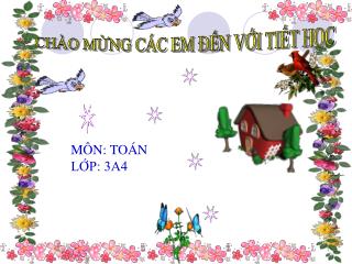 MÔN: TOÁN LỚP: 3A4