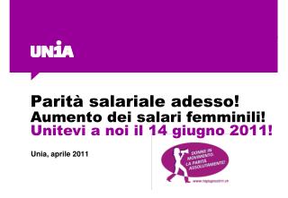 Parità salariale adesso!