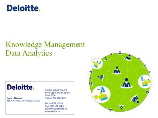 Knowledge Management Data Analytics